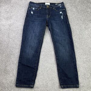 Frame Le Garçon Jeans Women’s 25 Blue Crop Slim Straight Low Rise Dark Wash